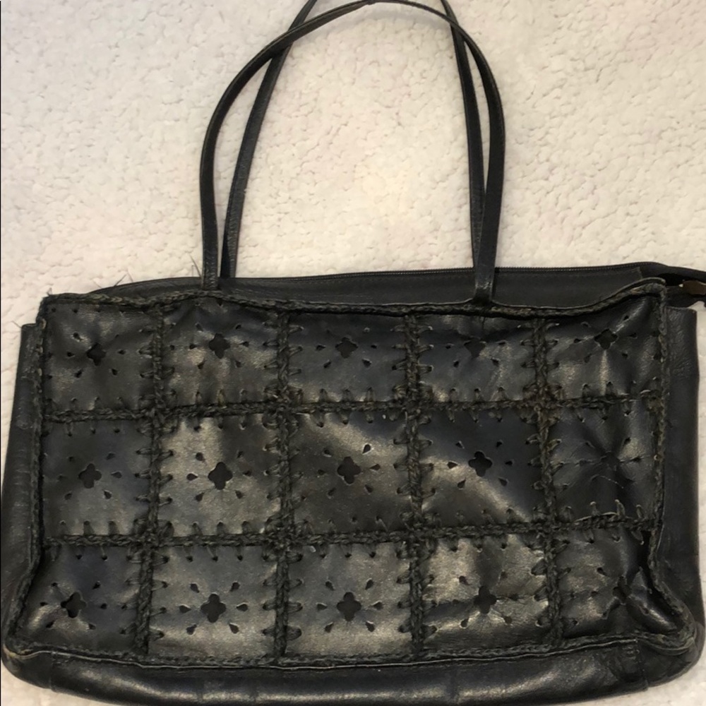 Leather hand bag